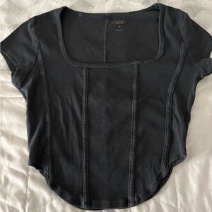 Arizona Jean Company Women's Dark Gray Short Sleeve Top